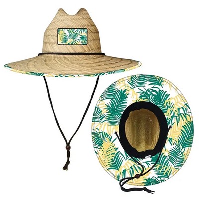 Sun Straw Hat With Custom Patch